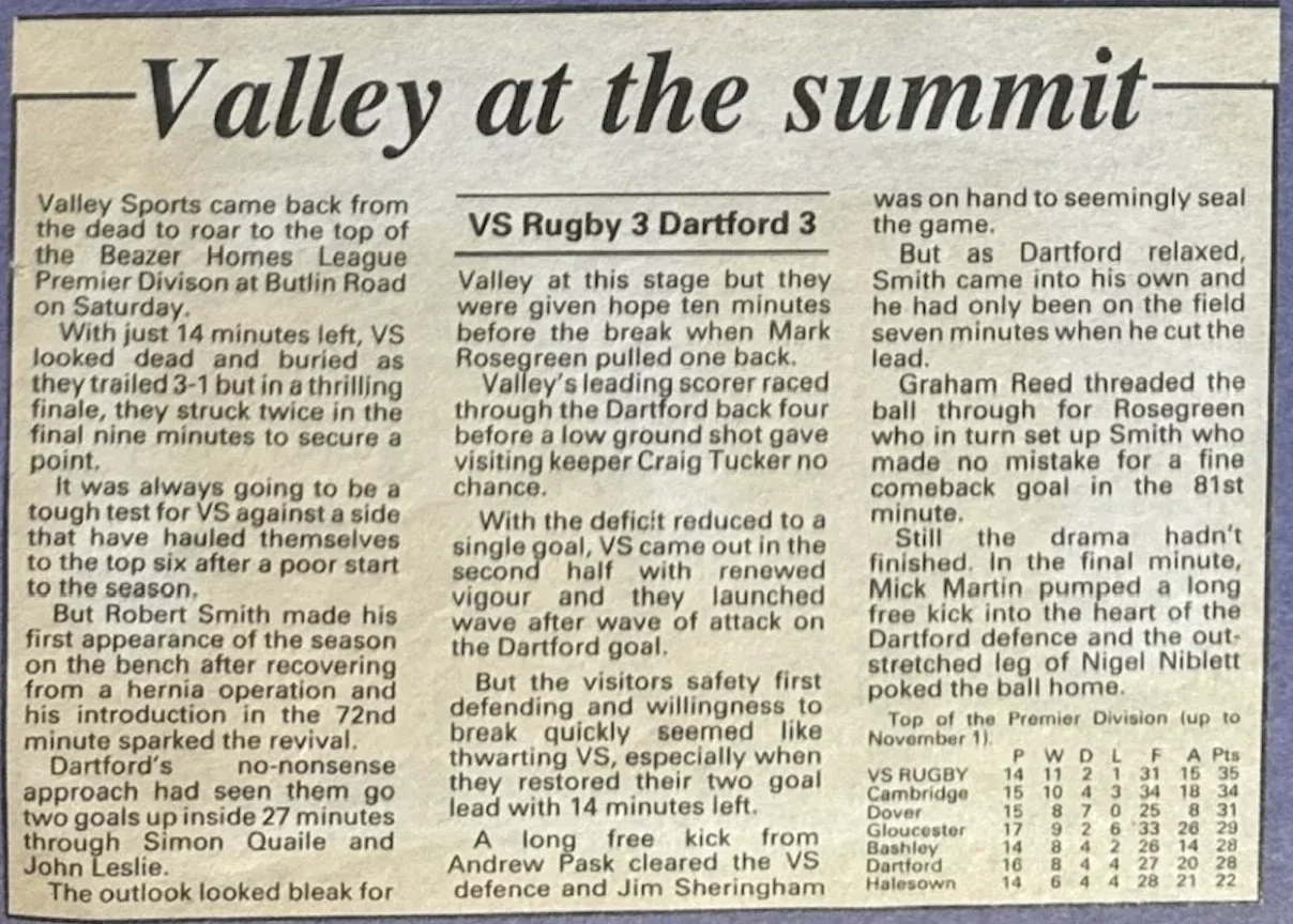 Valley at the summit